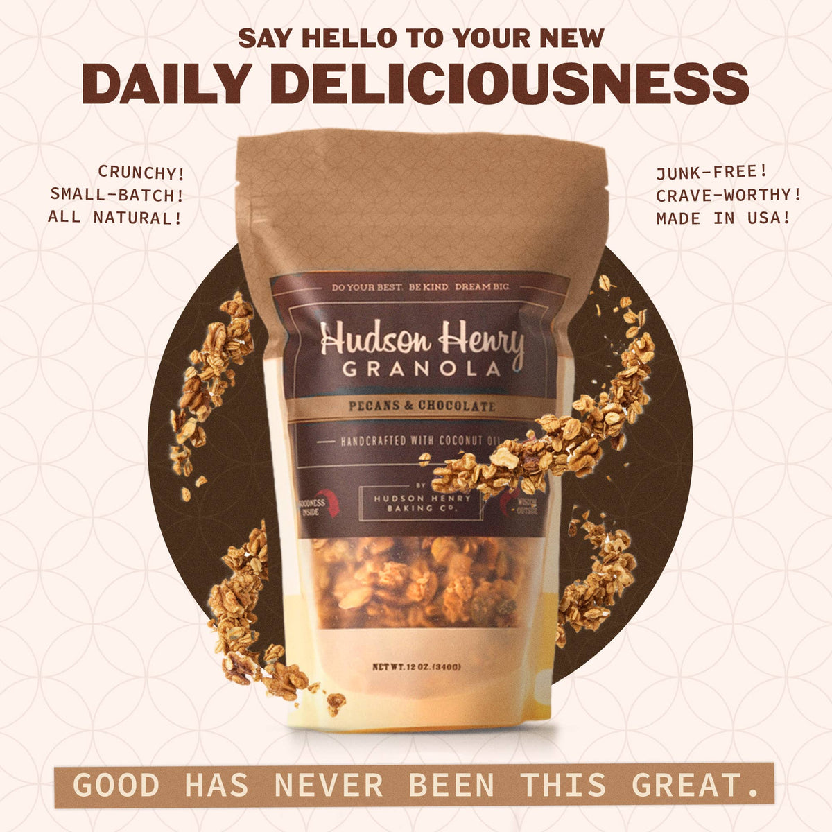 Chocolate Pecan Granola - 12oz Bags
