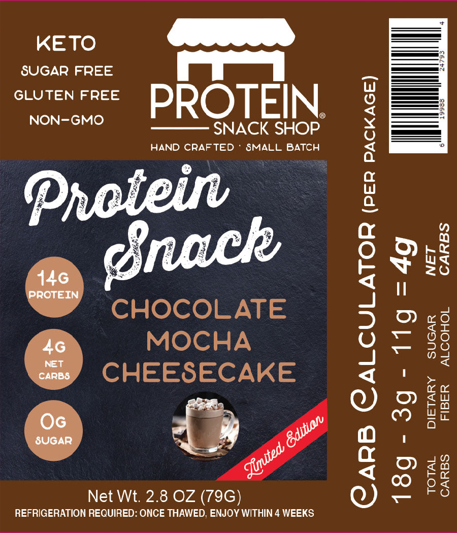Chocolate Mocha Protein Cheesecake, 6-Ct, Low Carb, Gluten-Free, Snack Bar