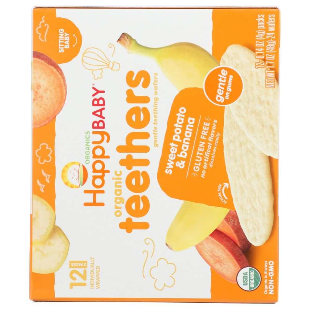 HAPPY BABY: Sweet Potato and Banana Teethers-Perfect First Snack 1.7oz