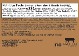 Gourmet Peanut Butter Chocolate Chip Protein Blondie Bar
