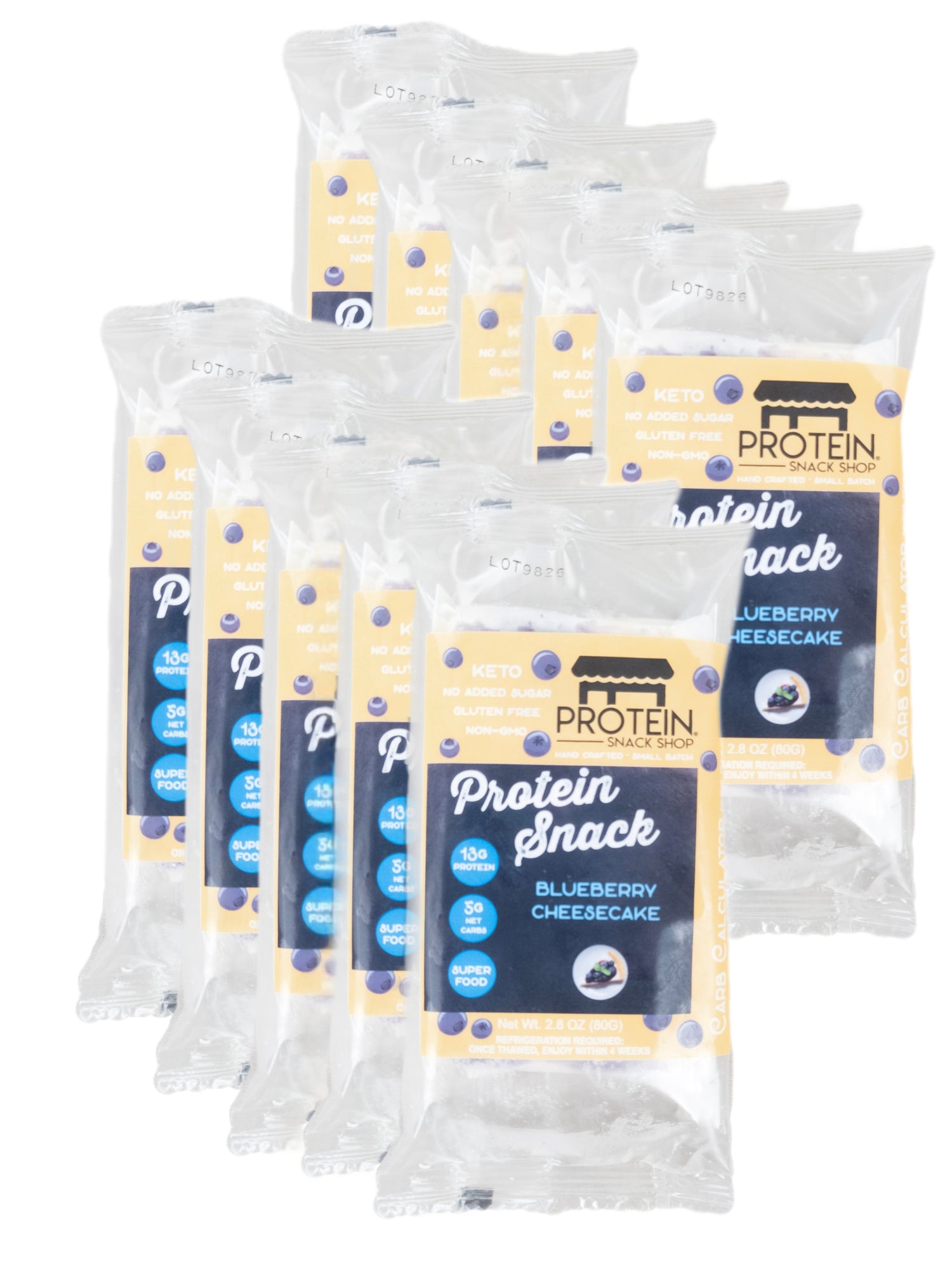 10 Count Low Carb Blueberry Protein Cheesecake Bars