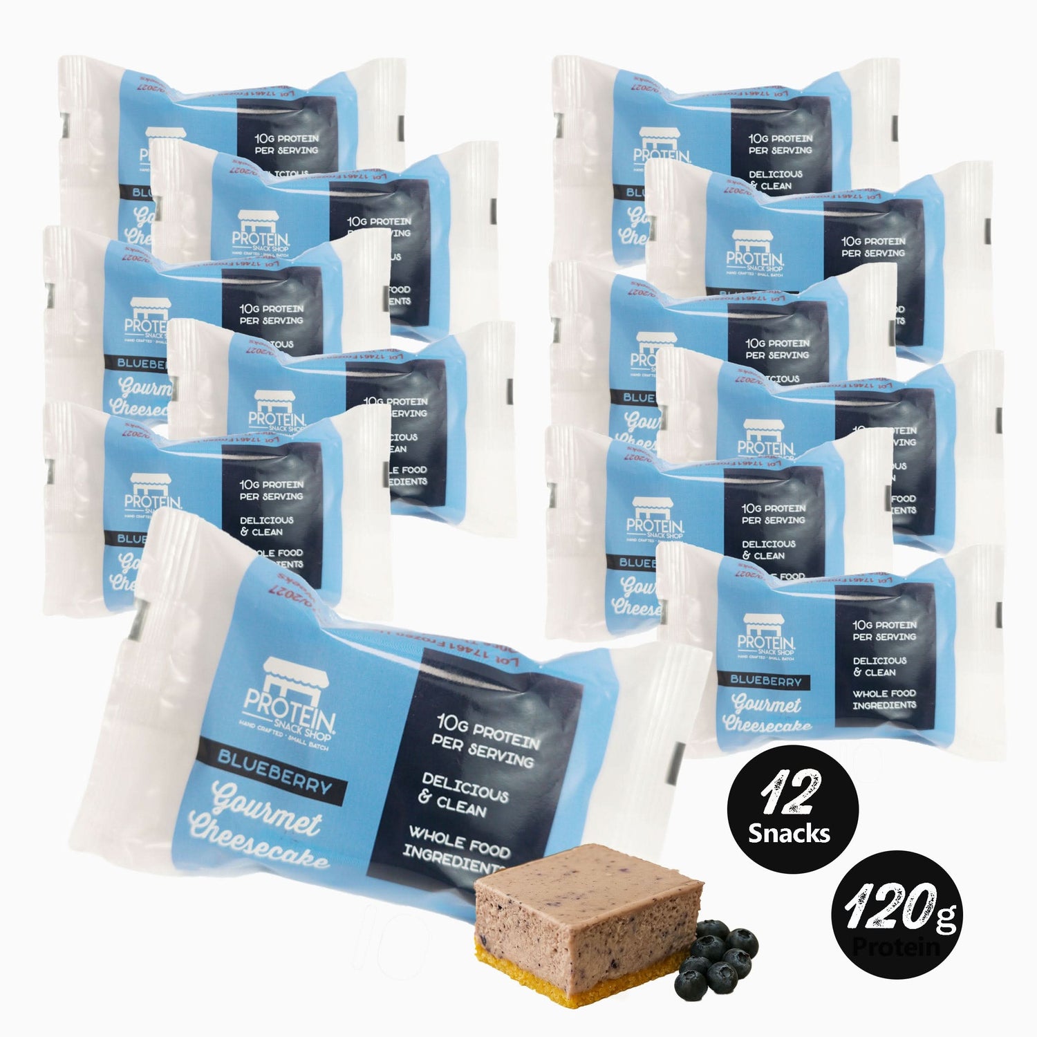 Blueberry Cheesecake, 8-Ct, 12-Ct, 20-Ct Low Carb, Gluten-Free, Protein Snack Bar