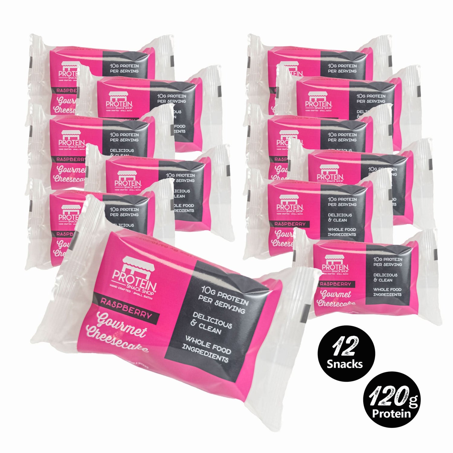 Raspberry Cheesecake, 8-Ct, 12-Ct, 20-Ct Low Carb, Gluten-Free, Protein Snack Bar