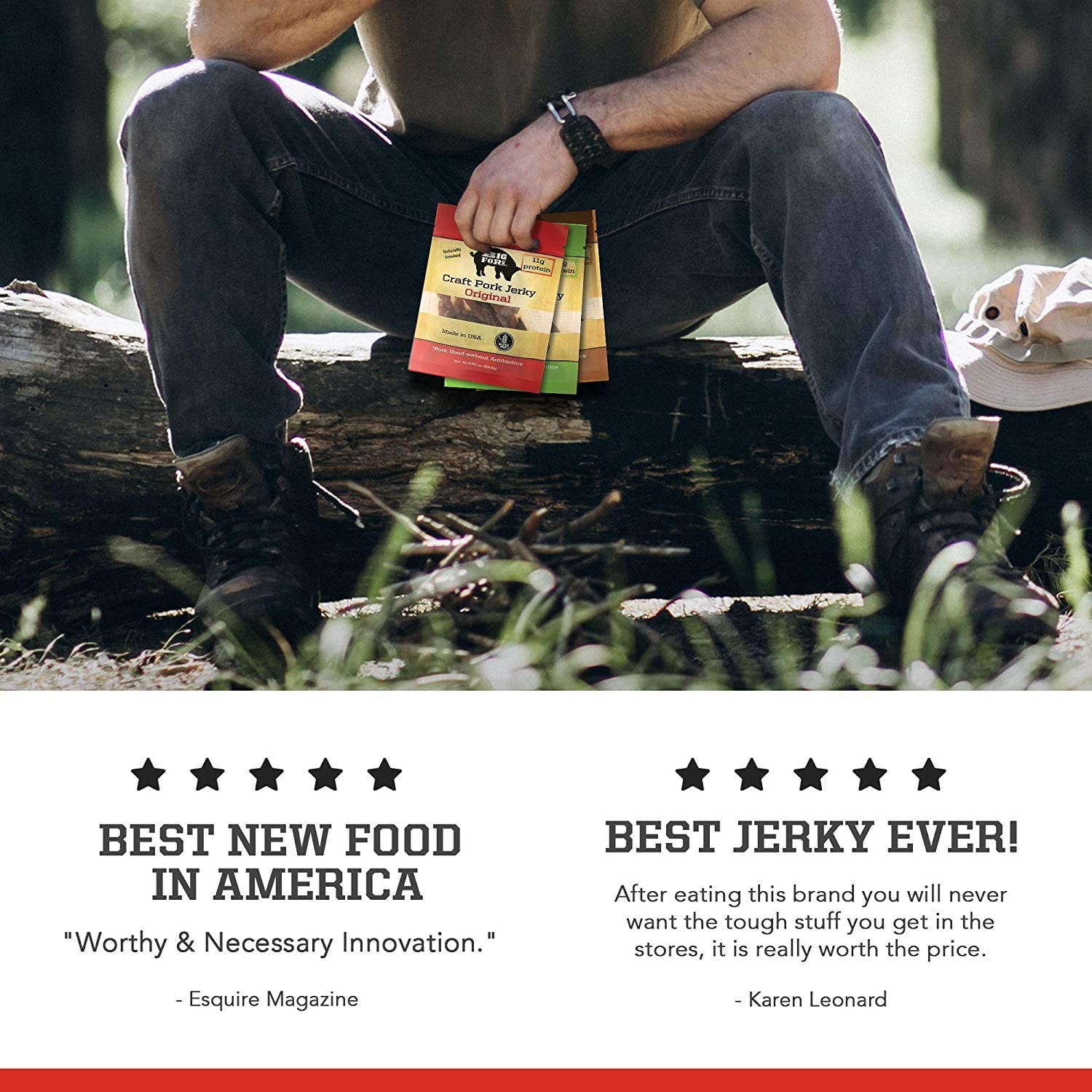 Craft Pork Jerky Sampler - 1 pack of each flavor (3 total)