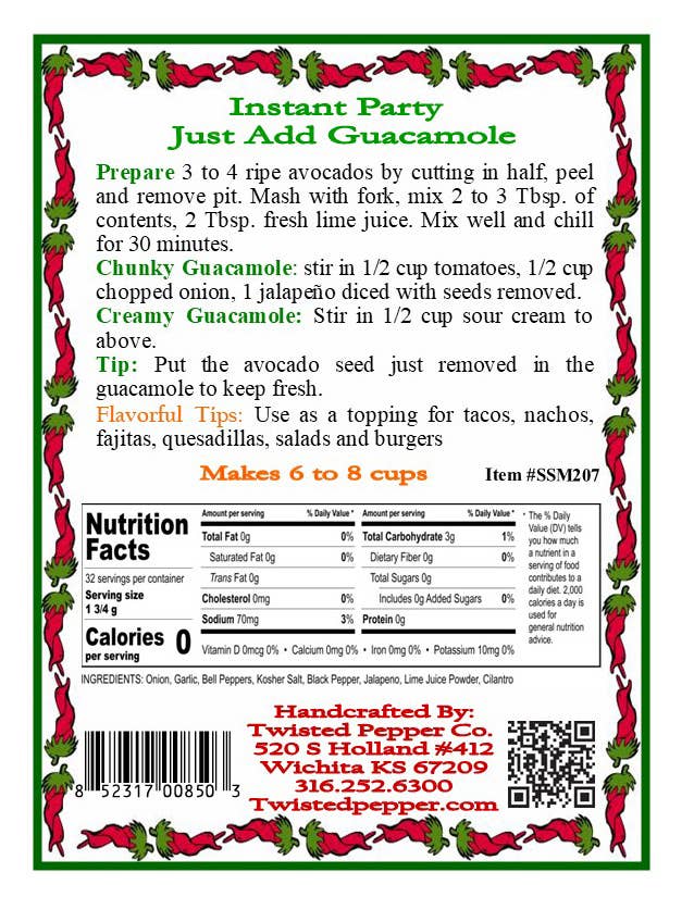 Guacamole Seasoning Mix 2.5 Oz