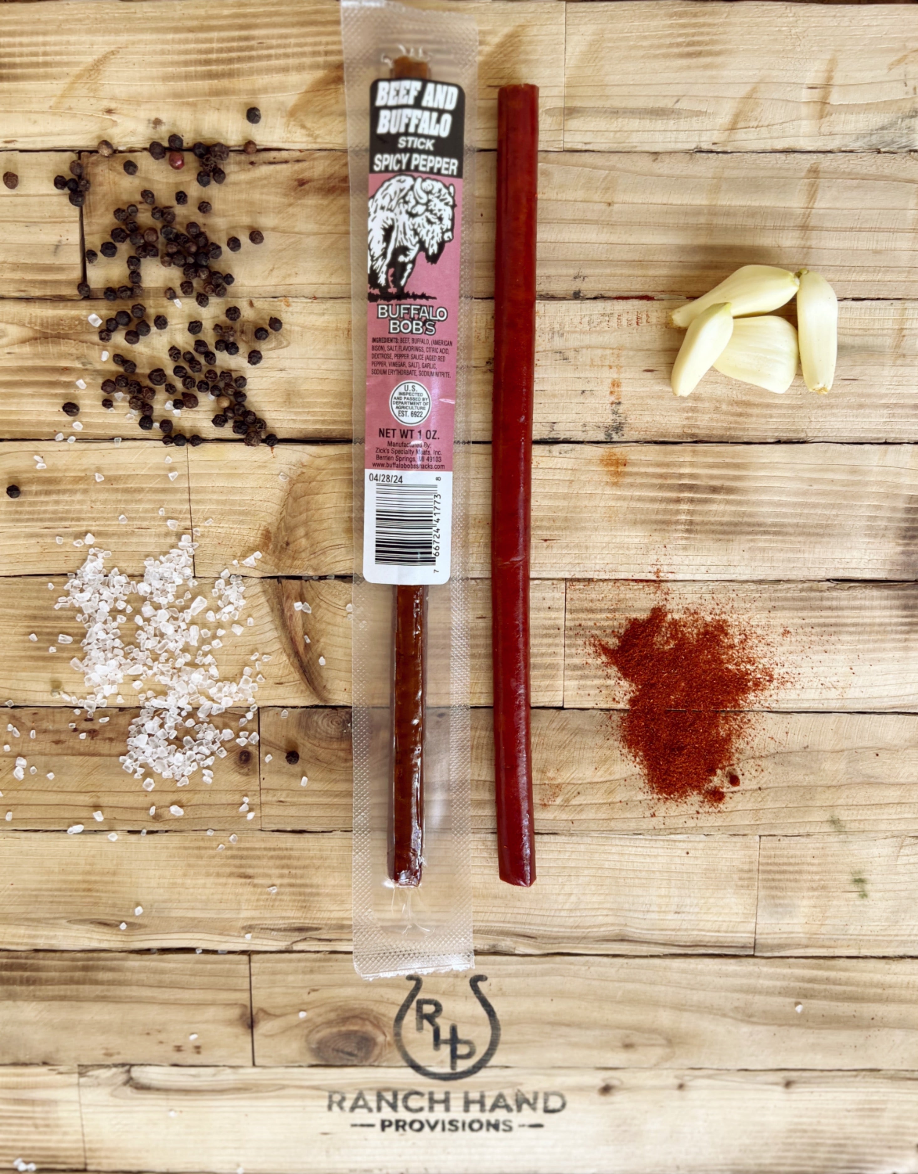 Buffalo and Beef Jerky Stick — Spicy | Buffalo Bob's