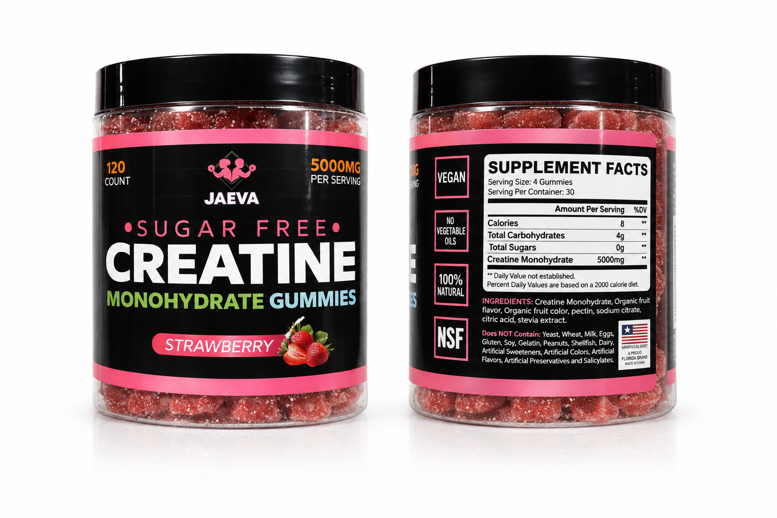 Sugar Free Creatine Monohydrate Gummies - 120 count