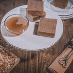 Raw picture fifth of gourmet honey-sweetened salted caramel blondie protein snack, 5-count, gluten-free and high-protein.
