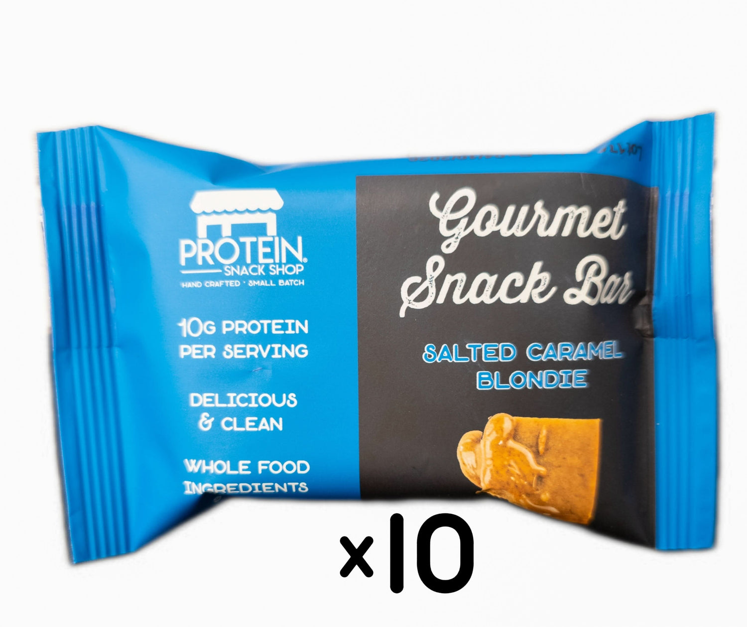 Salted Caramel Blondie, 10-Ct, Honey Sweetened, Gluten-Free, Protein Snack Bar