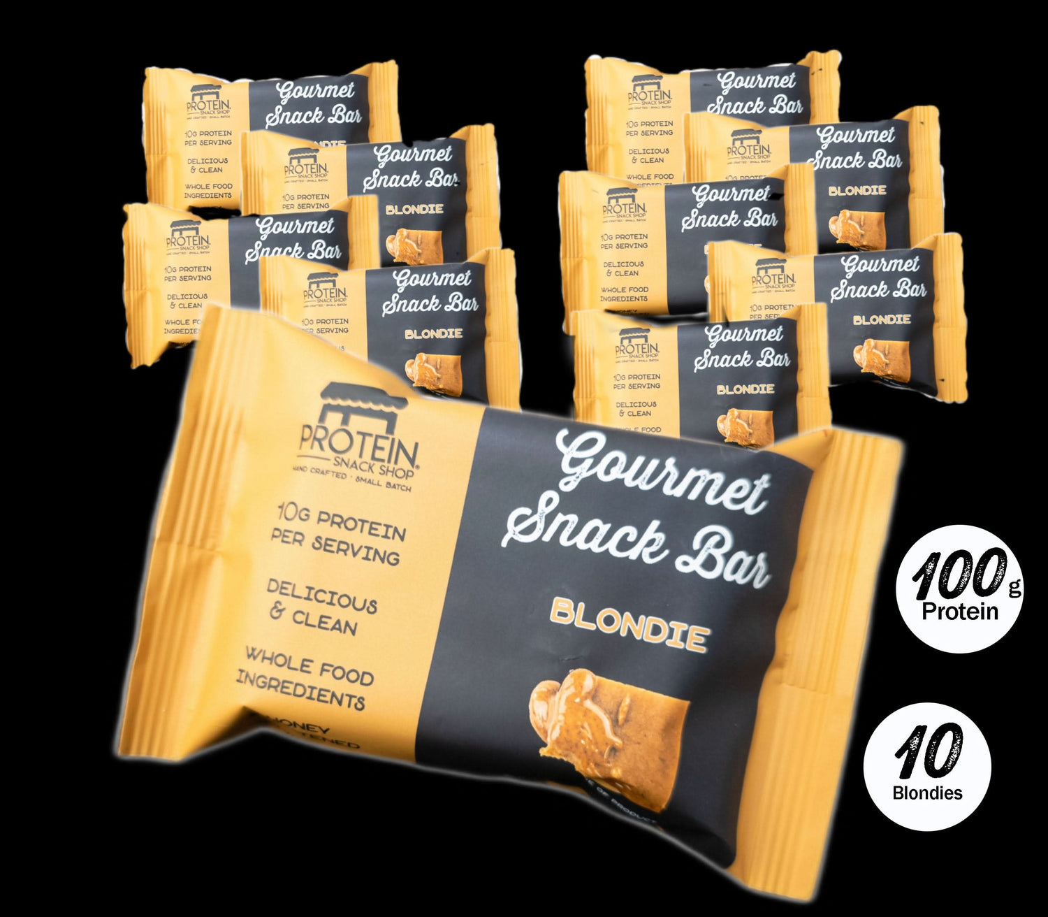 Blondie, 10-Ct, Honey Sweetened, Gluten-Free, Protein Snack Bar