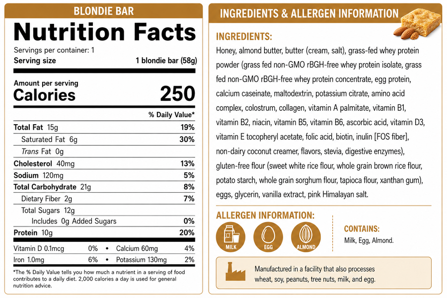 Honey-Sweetened, High-Protein, GF Blondies — additional product view