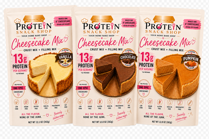 Vanilla, Chocolate, & Pumpkin Cheesecake Mix from Protein Snack Shop