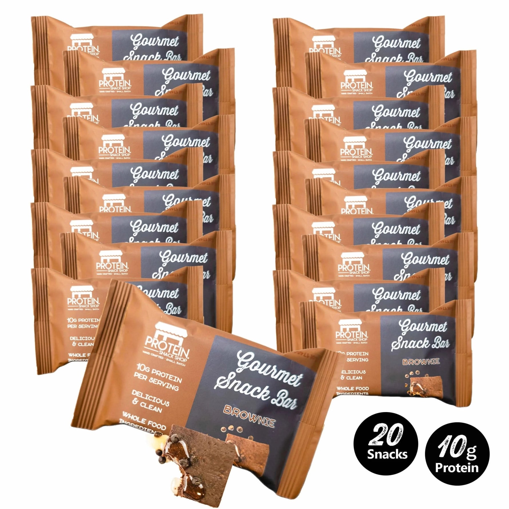 Chocolate Brownie, 8 - Ct, 12 - Ct, 20 - Ct Honey Sweetened, Gluten - Free, Protein Snack Bar - ProteinSnackShop