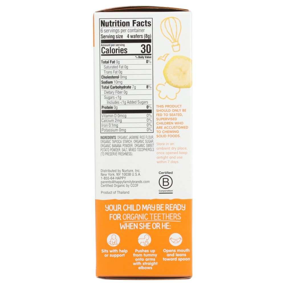HAPPY BABY: Sweet Potato and Banana Teethers-Perfect First Snack 1.7oz
