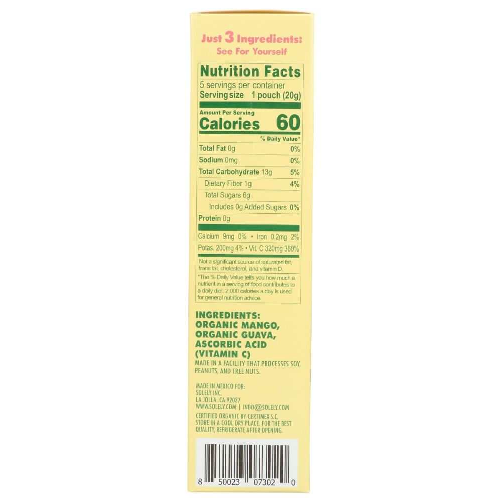 SOLELY: Fruit Gummies Mango Guava, 3.5 oz