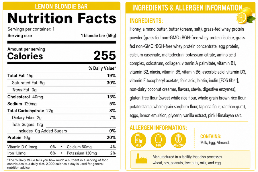 Honey-Sweetened, High-Protein, GF Lemon Blondies — additional product view