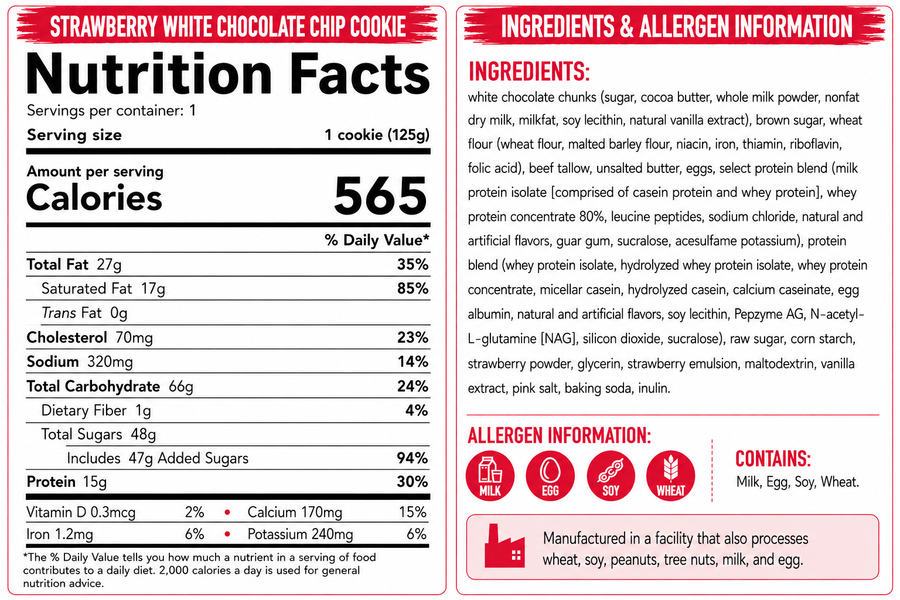 Strawberry White Chocolate Chip Protein Cookie — additional product view