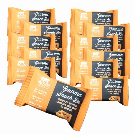 Peanut Butter Chocolate Chip Blondie, Honey Sweetened, Gluten - Free Protein Bar (8, 12, 20 Ct) - ProteinSnackShop