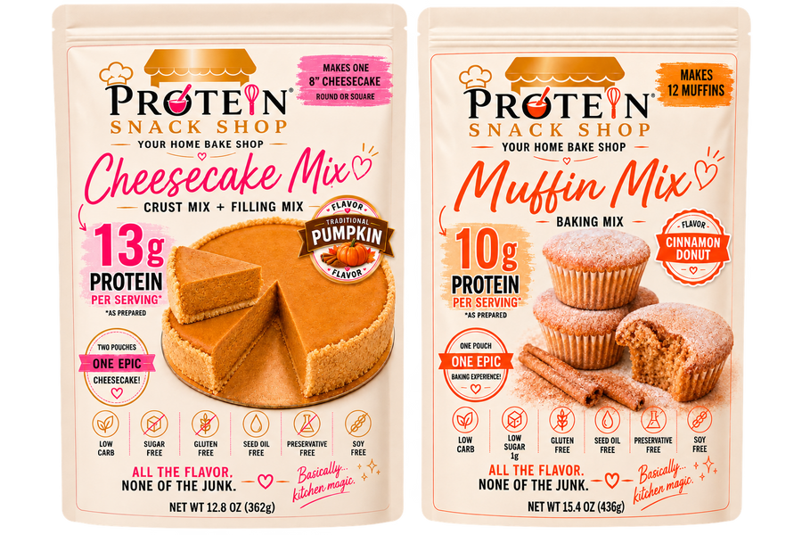 Pumpkin Cheesecake & Cinnamon Donut Muffin Mixes