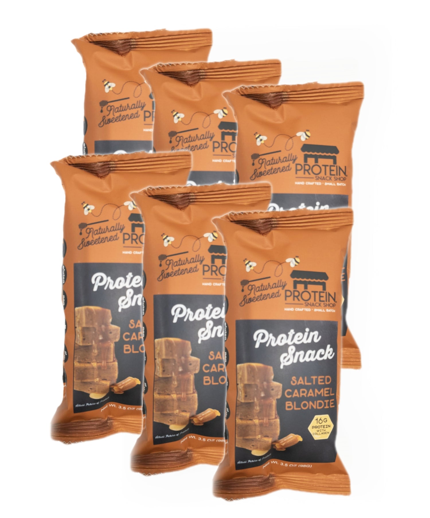 6-Count Honey-Sweetened Salted Caramel Protein Blondie Bars