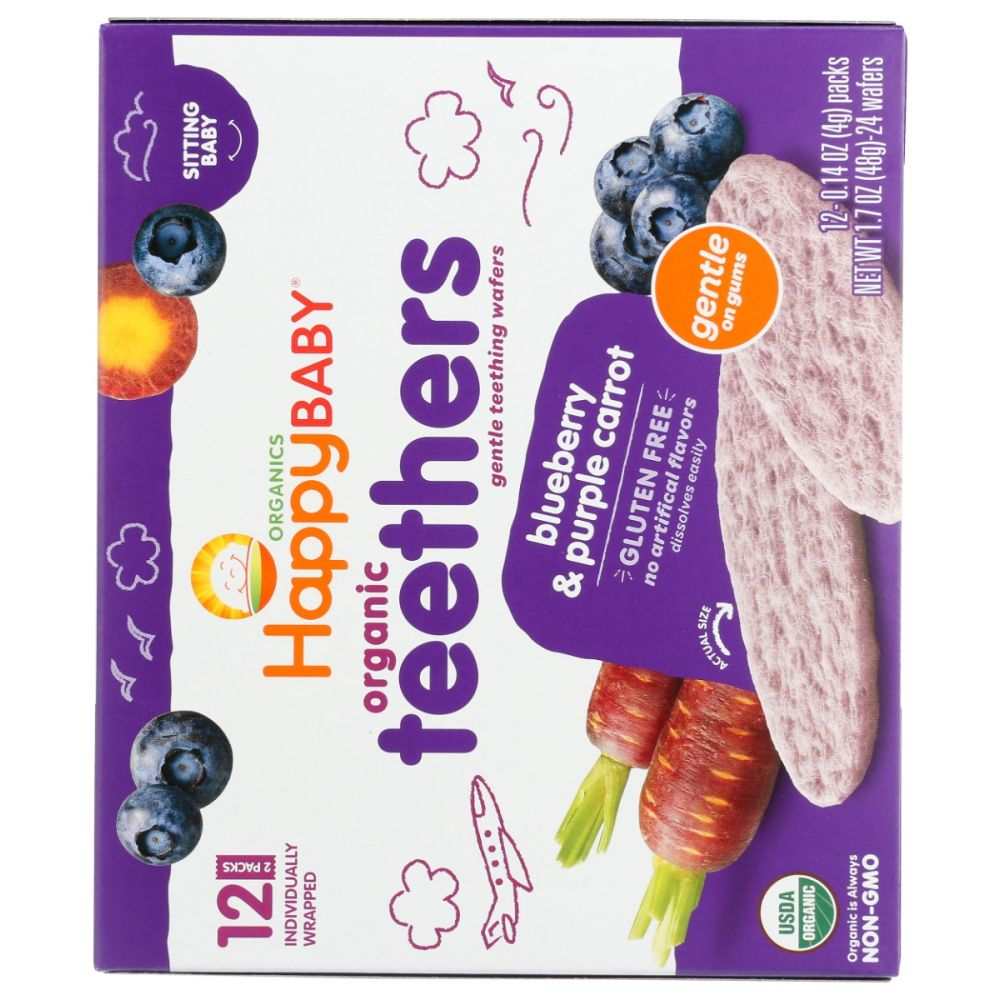 HAPPY BABY Blueberry and Purple Carrot |Teethers - Perfect First Snack