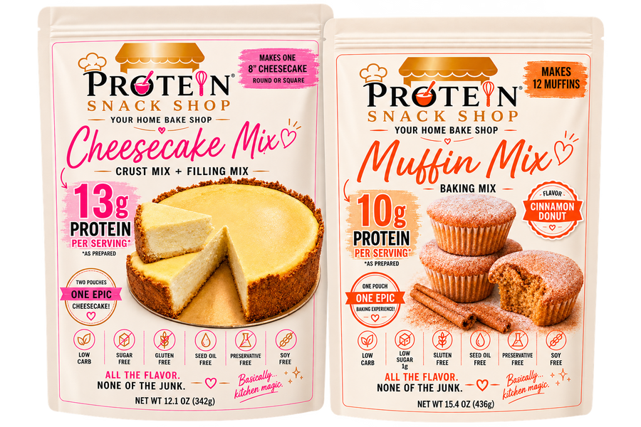 Vanilla Cheesecake & Cinnamon Donut Muffin Mixes