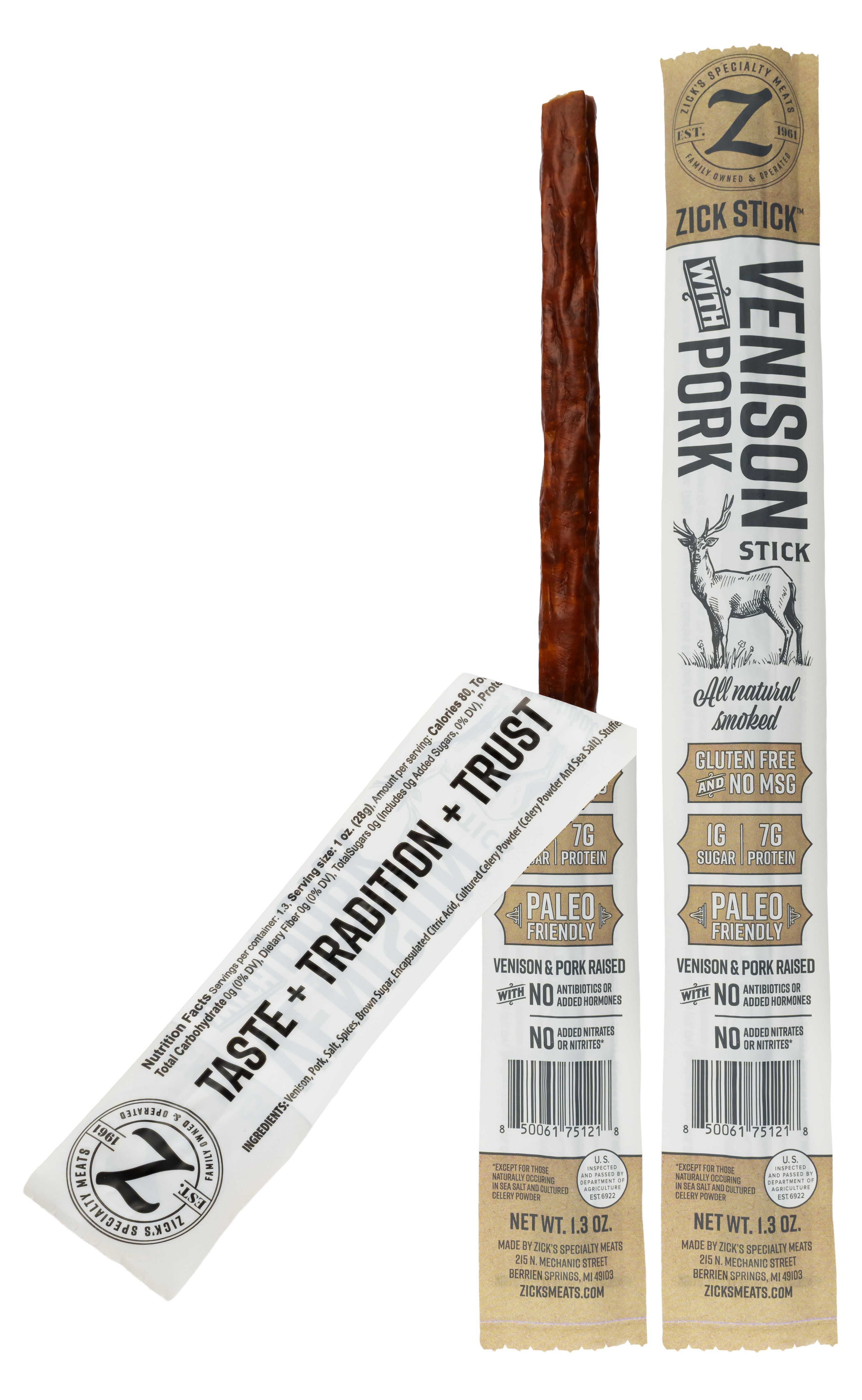 Venison with Pork Jerky Stick — Original