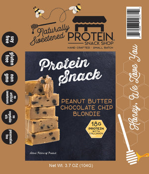 
            
                Load image into Gallery viewer, Gourmet Peanut Butter Chocolate Chip Protein Blondie Bar
            
        