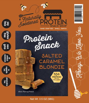 
            
                Load image into Gallery viewer, Gourmet Salted Caramel Protein Blondie Bar
            
        
